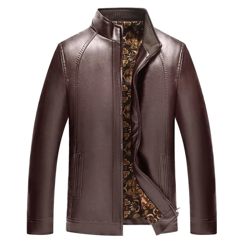 Мужская модная кожаная куртка качественные мотоциклетные пальто из