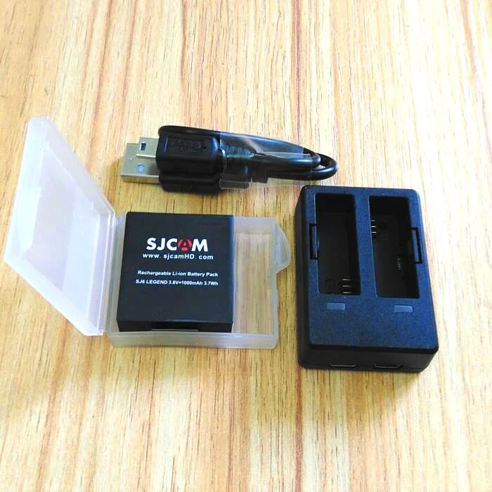 SJCAM SJ6 Legend оригинальные аксессуары SJ6 батареи аккумуляторная батарея двойное зарядное устройство чехол батарея для SJCAM экшн Спортивная камера - Цвет: C package