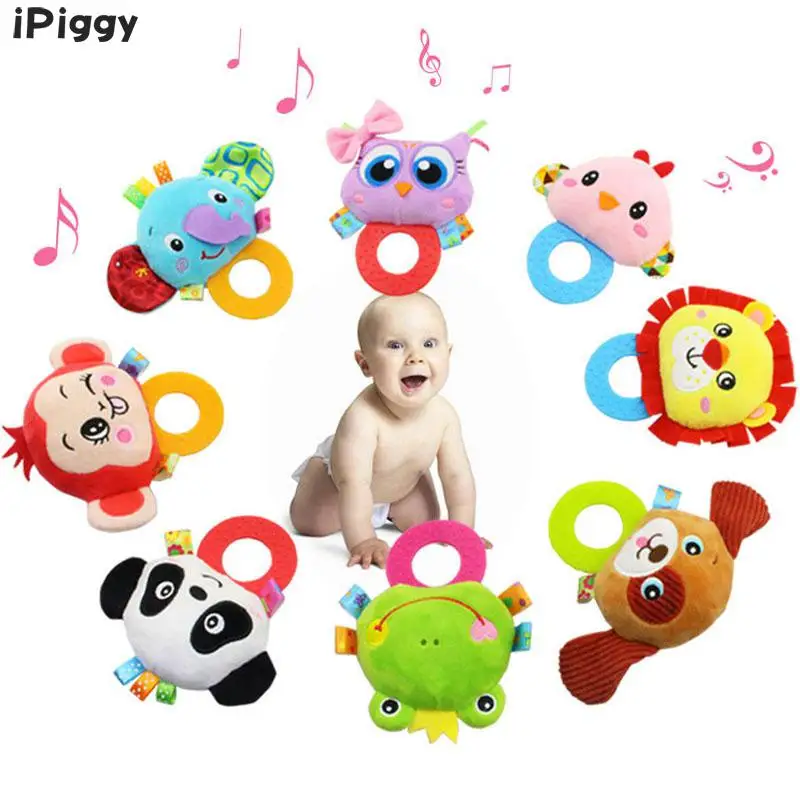IPiggy детские игрушки для новорожденных Мультяшные животные Сова/слон погремушки