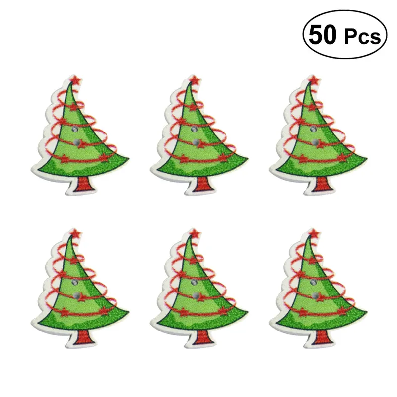 Tree Мм 50 шт. 25*18 мм деревянные пуговицы DIY живопись бабочка случайный 2 отверстия смешанного дерева для Вышивание костюмы крафт - Цвет: Tree