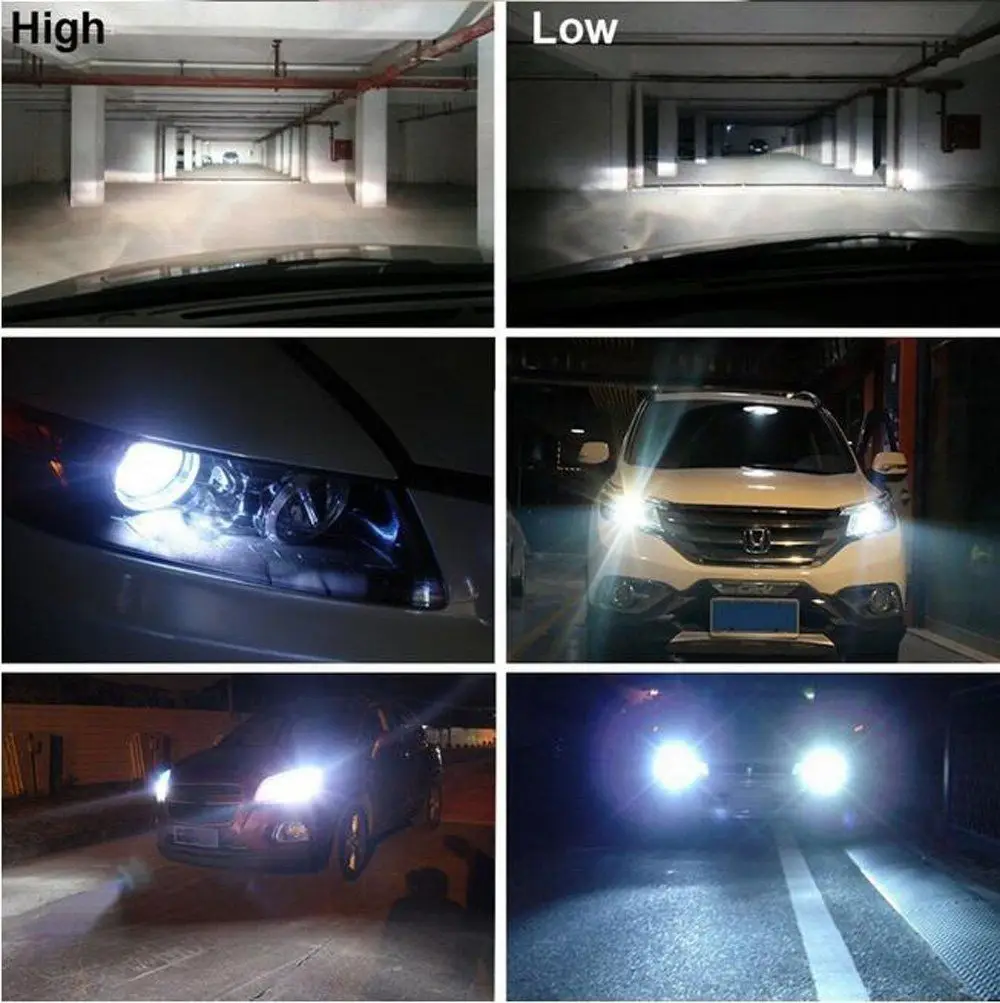 Fuleem 2 шт. T1 H4 HB2 9003 H7 H11 H8 H9 Turbo светодиодный Canbus фары противотуманные конверсионный комплект Hi Lo 80 Вт 6000 К белый водонепроницаемый