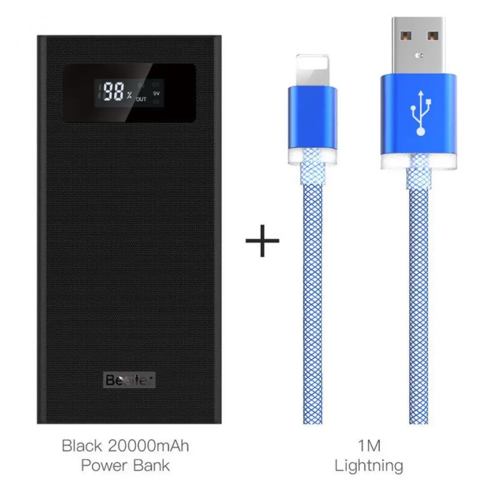 Besiter 20000 мАч большой емкости power bank Dual USB выход Bank портативное зарядное устройство