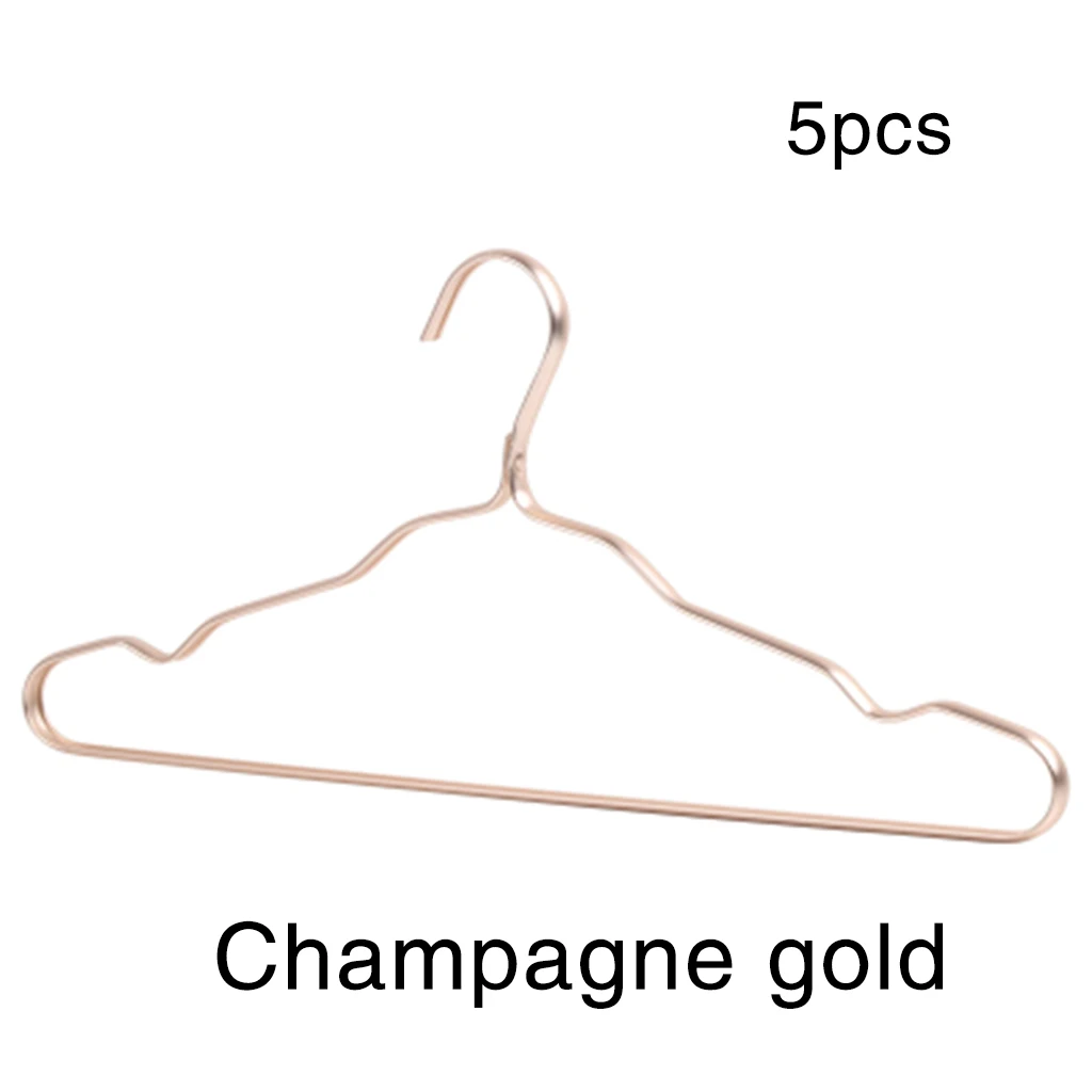 

5 Pcs Non-Slip Clothing Hangers New Thicker Aluminum Alloy Drying Racks Home Seamless Anti-Rust Hanger Windproof Clothes Rack