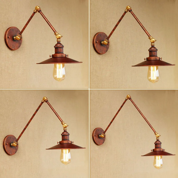 Goede Loft Stijl Swing Arm Edison Wandkandelaar Nachtkastje Wandlamp Ijzeren Muur Verlichtingsarmaturen Voor Home Indoor Verlichting Lampara