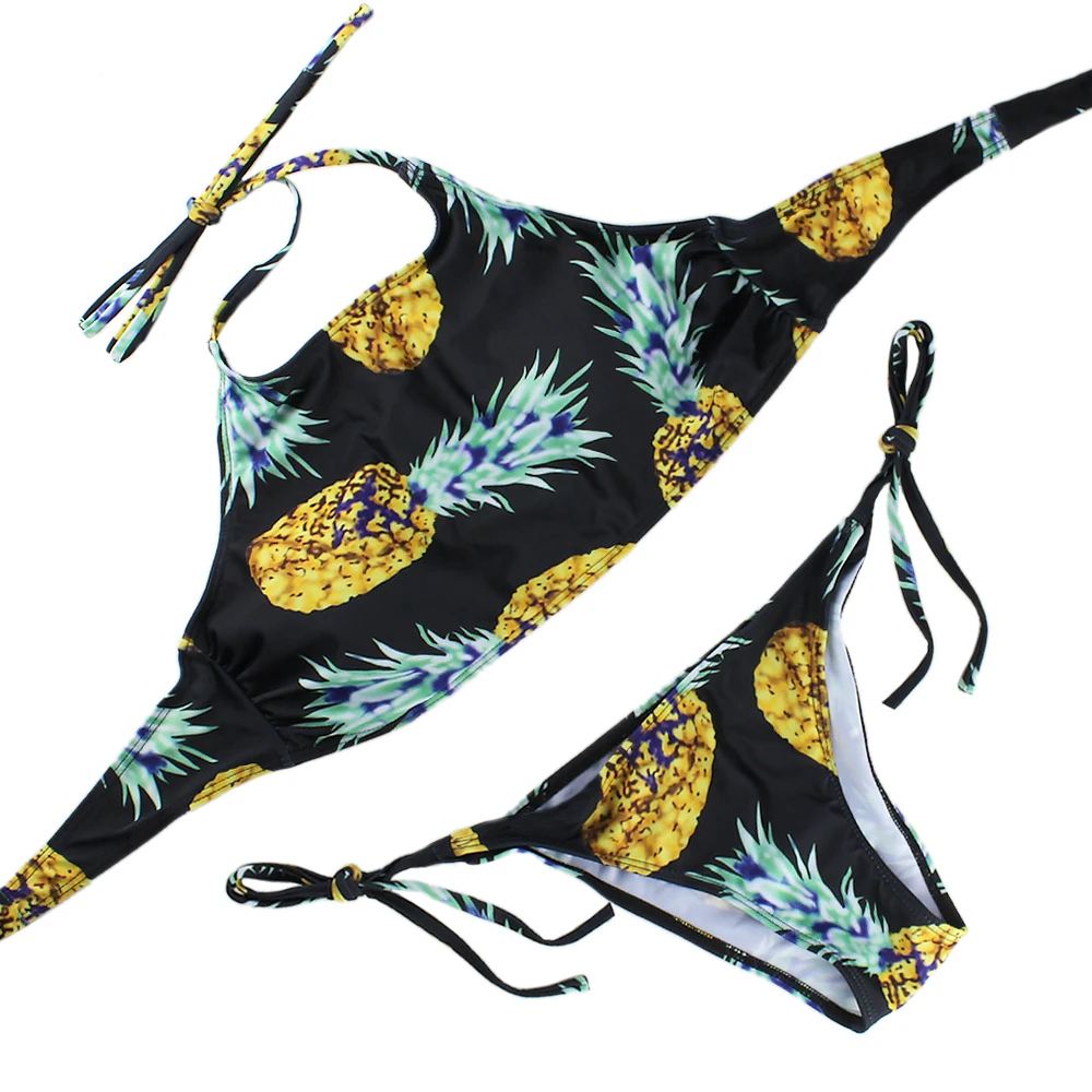 Бикини купальник девушка ананас укороченный топ ming костюм для женщин