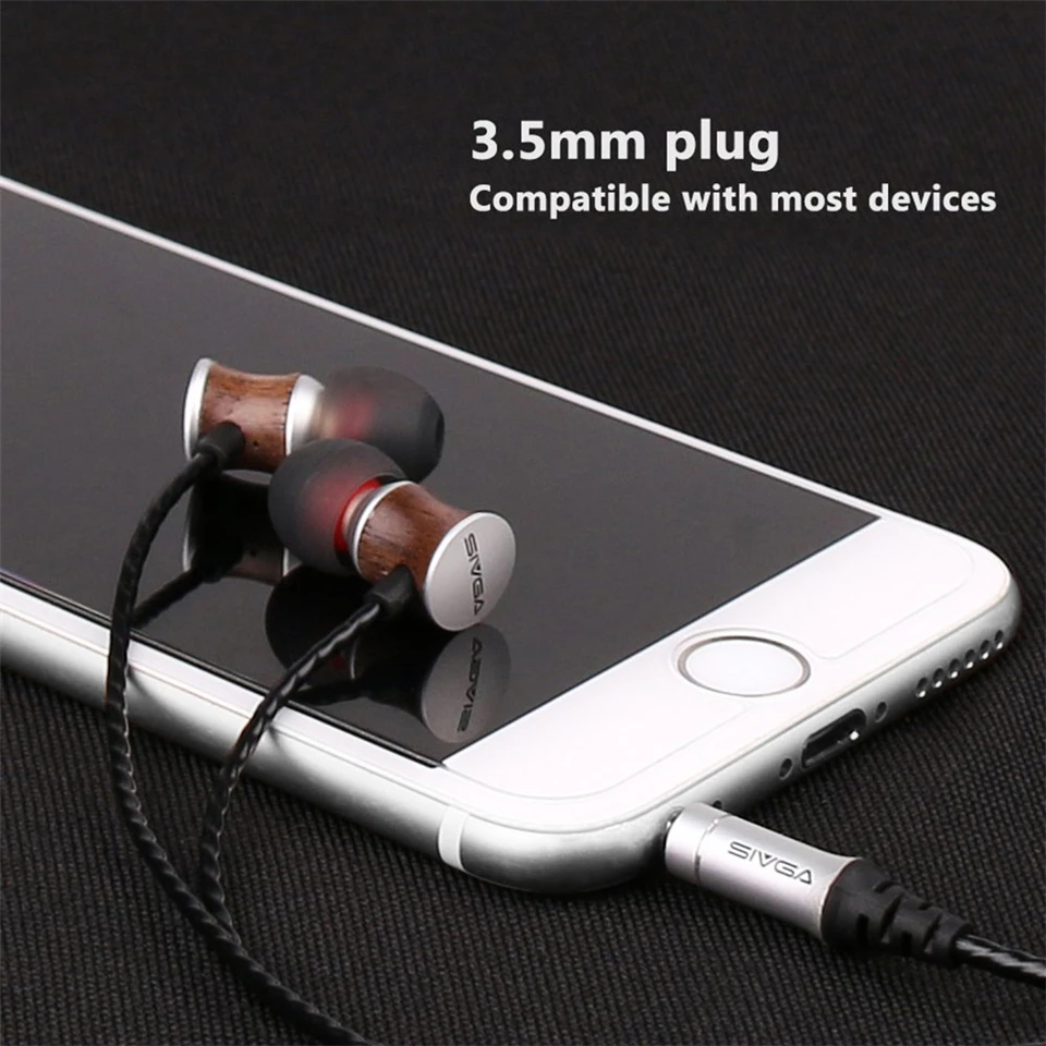 SIVGA M008 деревянный наушник в уши HiFi стерео HIFI проводные наушники вкладыши