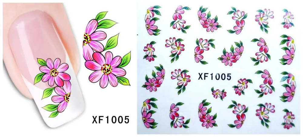 FWC 60 листов цветок DIY наклейки для ногтей искусство переводные наклейки для маникюра салон