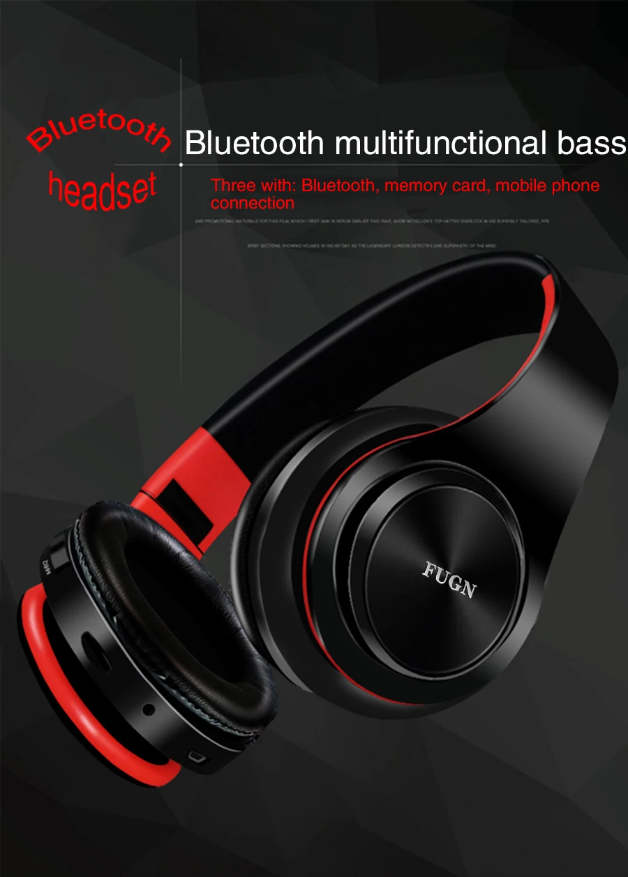 FUGN FG-69 Bluetooth стерео беспроводные наушники Bluetooth 4,2 гарнитура складная конструкция встроенный микрофон Handfree mp3-плеер