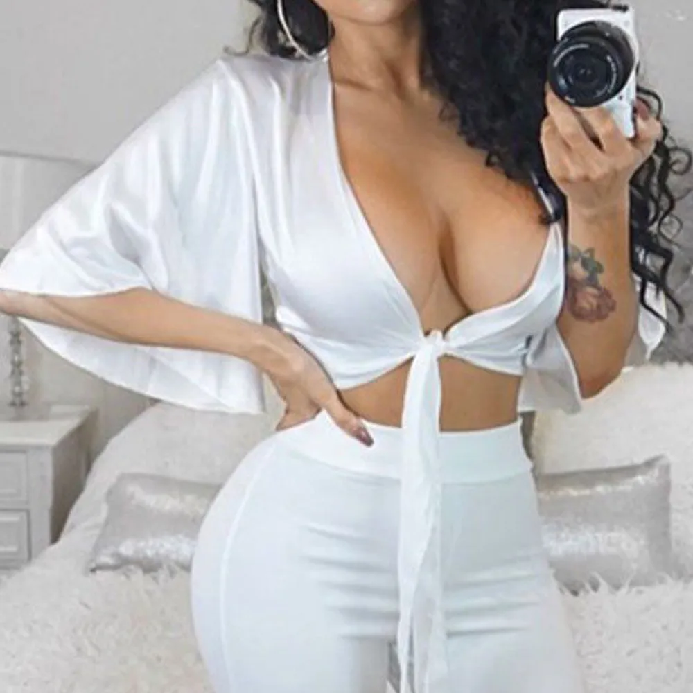 Женский укороченный топ exy Satin Slik с поясом-бантом и v-образным вырезом, укороченный топ без рукавов с коротким рукавом и открытой спиной, укороченный женский топ на бретелях