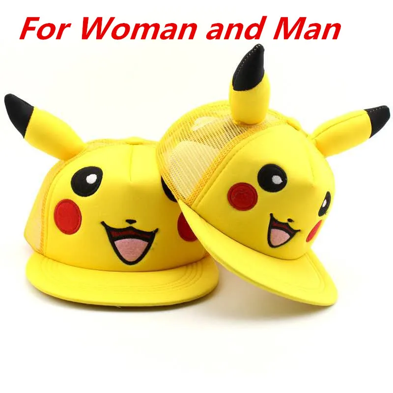 Хлопок новый фильм детектив шляпа Пикачу косплэй костюм Snapback унисекс Бейсбол