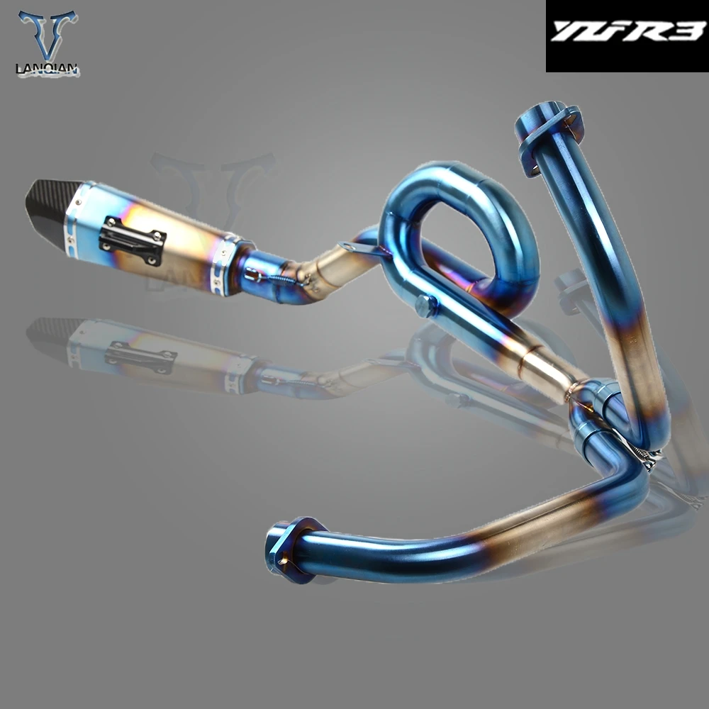 Выхлопная труба глушитель средней длины для Yamaha YZF R3 YZFR3 2014 2015 2016 мотоцикла полная