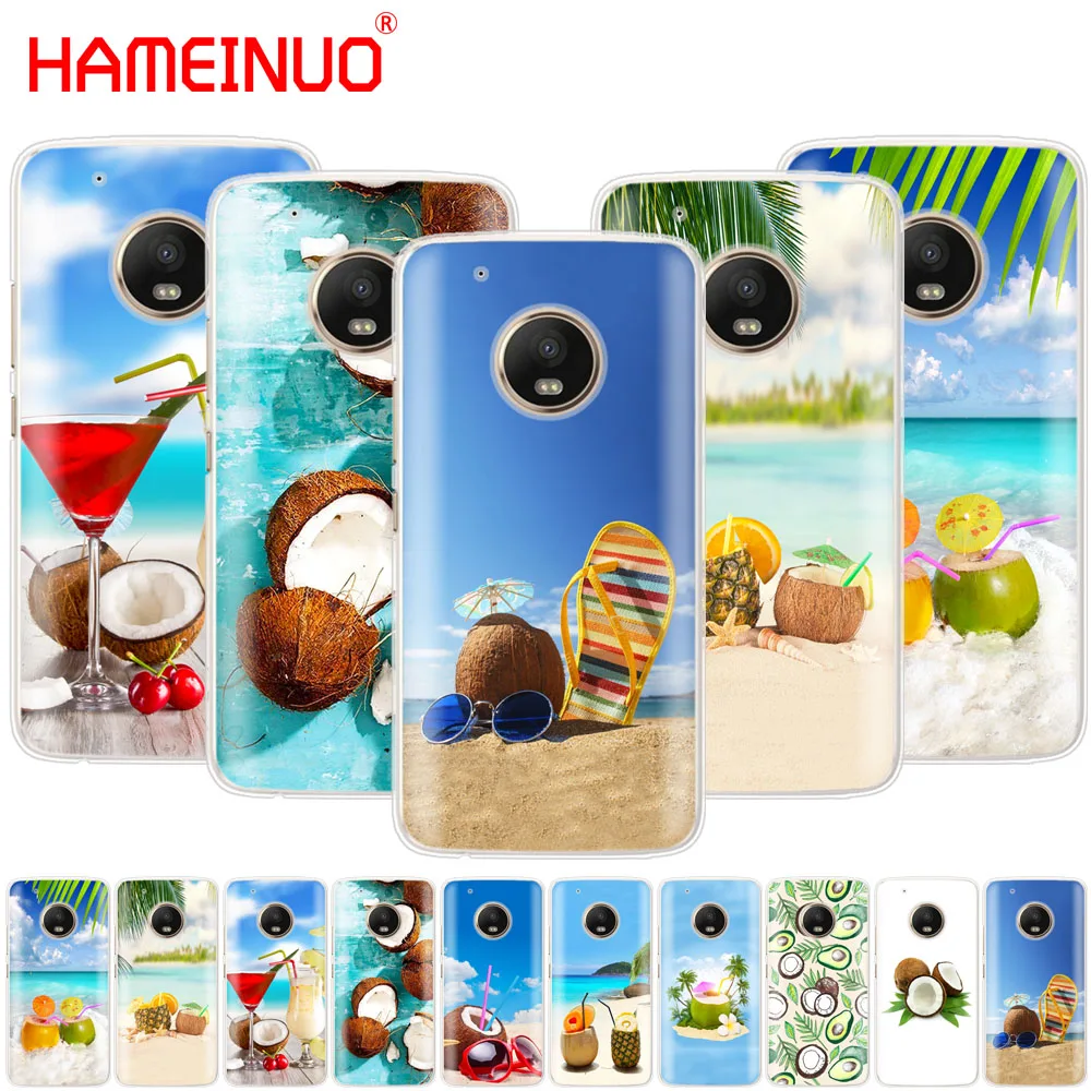 HAMEINUO кокосовый пляжный фруктовый сок Летний чехол для телефона Motorola Moto X4 C G6 G5 G5S G4