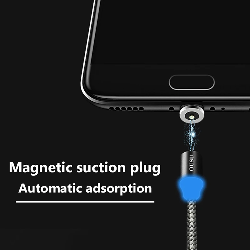 Rosinop 2.4A кабель для быстрой зарядки Магнитный iphone xr xs Lightning оригинальный Type C Micro USB