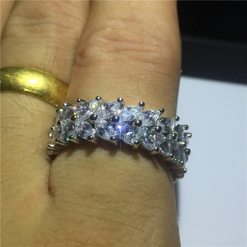 Colorful Stone Hot Style Green Stones Cubic Zircon Engagement Jewelry Eternity Women Fashion Rings For Wedding | Украшения и