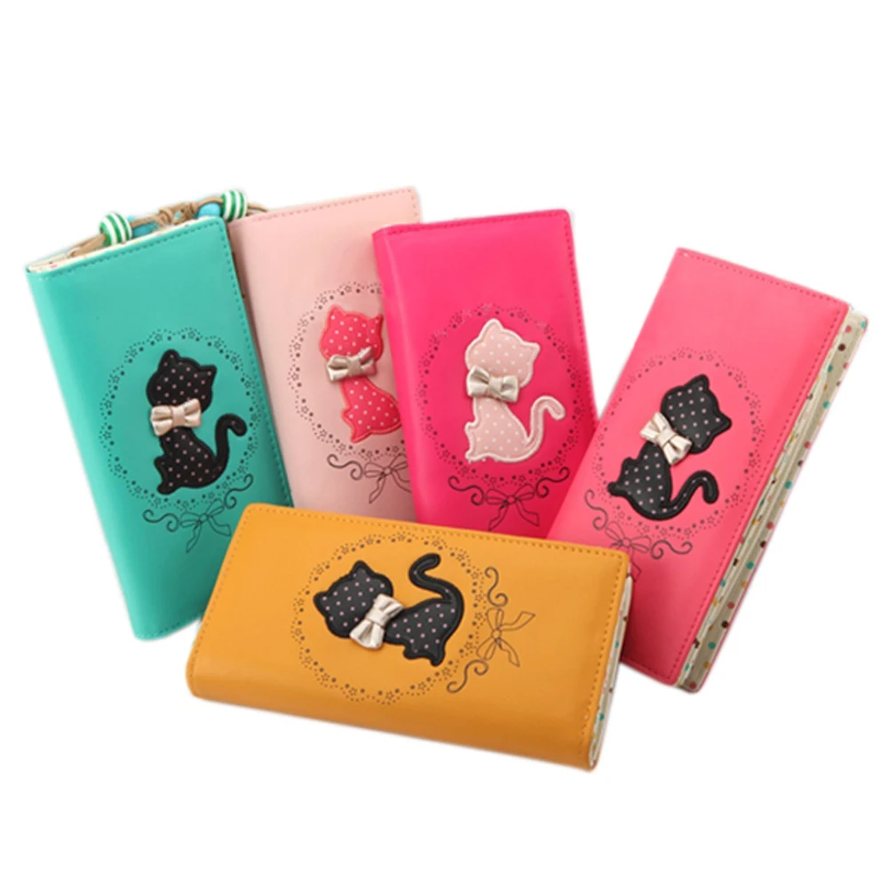 Новинка лидер продаж Женский кошелек двойного сложения для девушек клатч в