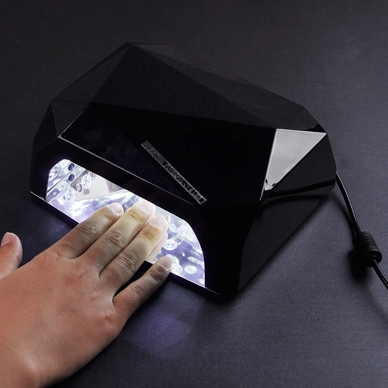 Сушилка для ногтей алмазной формы светодиодная УФ лампа 36 Вт аппарат сушки гель