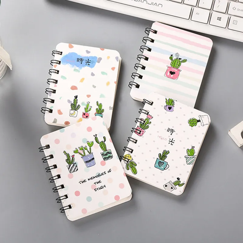 Kawaii кактус иллюстрация мини блокнот на спирали бумага милый мультфильм блокноты