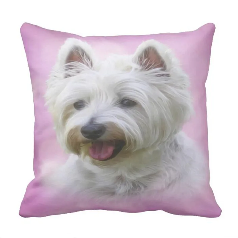 Чехол для подушки West Highland White Terrier Father двусторонний с принтом |
