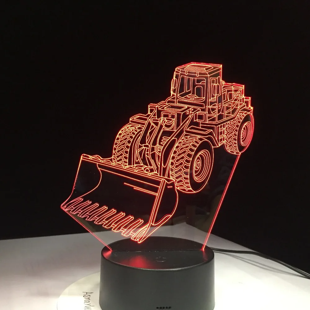 Экскаватор лампа светодиодный 3D ночник 7 цветов изменить атмосферу Сенсорная лампа 3D проекционный 3d-светильник акриловая лампа отличные подарки