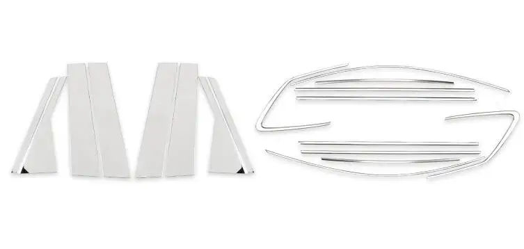 18pcs Стильный Стик кузова автомобиля из нержавеющей стали окно декоративная подушка окно средняя полоса отделка для Skoda Karoq - Название цвета: 18pcs