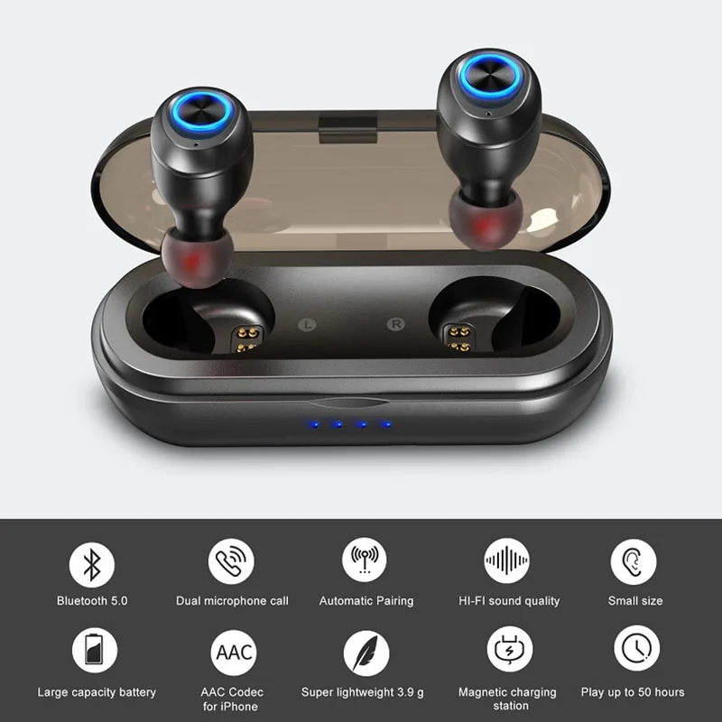 Беспроводные стереонаушники водонепроницаемые мини спортивные Bluetooth наушники с