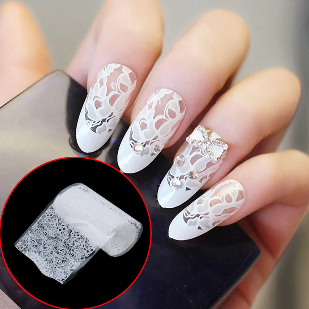 16/20 шт./компл. 3D DIY белое кружевное платье с цветочным рисунком украшения ногтей