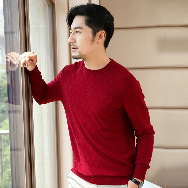 Smpevrg Autumn Winter Thick Cashmere Sweaters Men Pullovers O-Neck Long Sleeve Casual Pullover Tops Sweater Knitted Jumpers Warm | Мужская