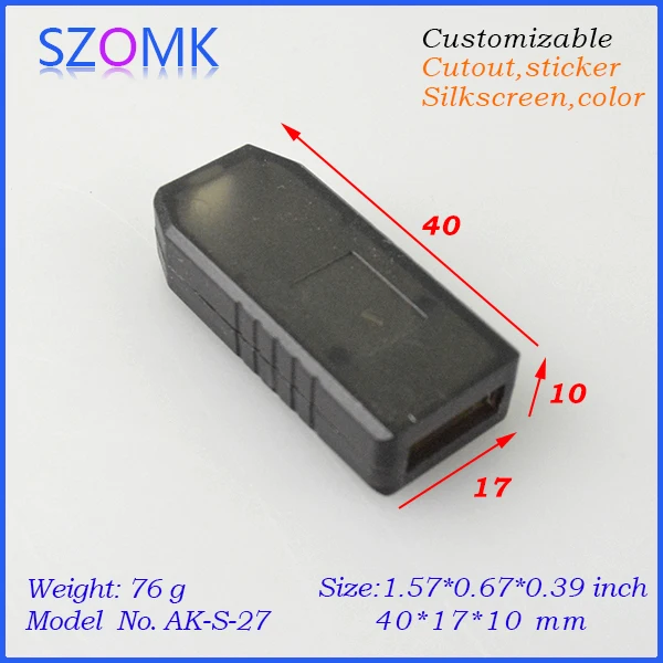 6 шт./лот пластиковый корпус mini usb в прозрачном цветном корпусе для электроники из