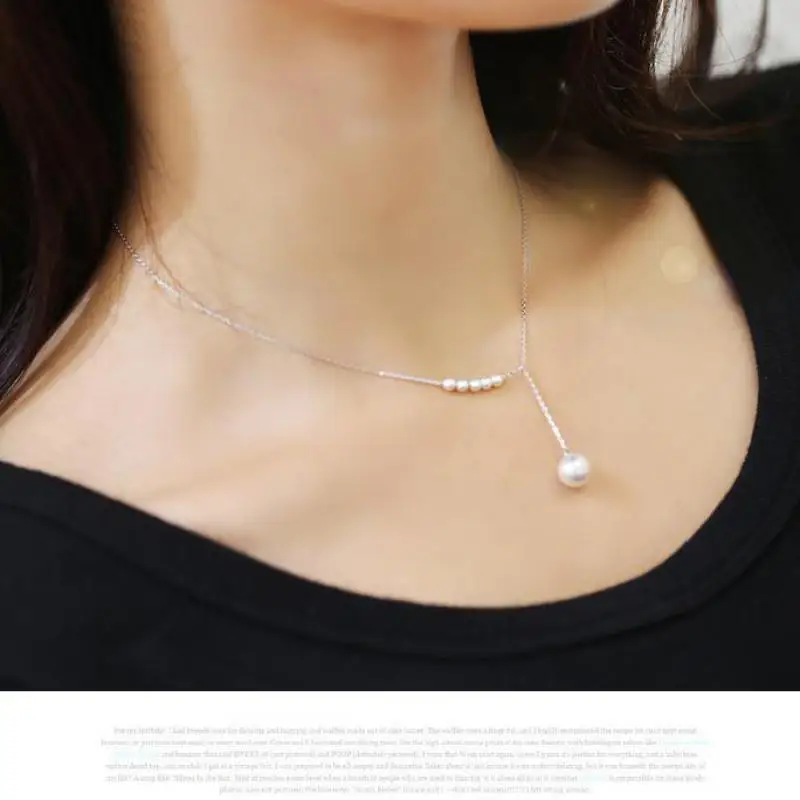 Женское Ожерелье с жемчугом корейская мода простой темперамент аксессуары для