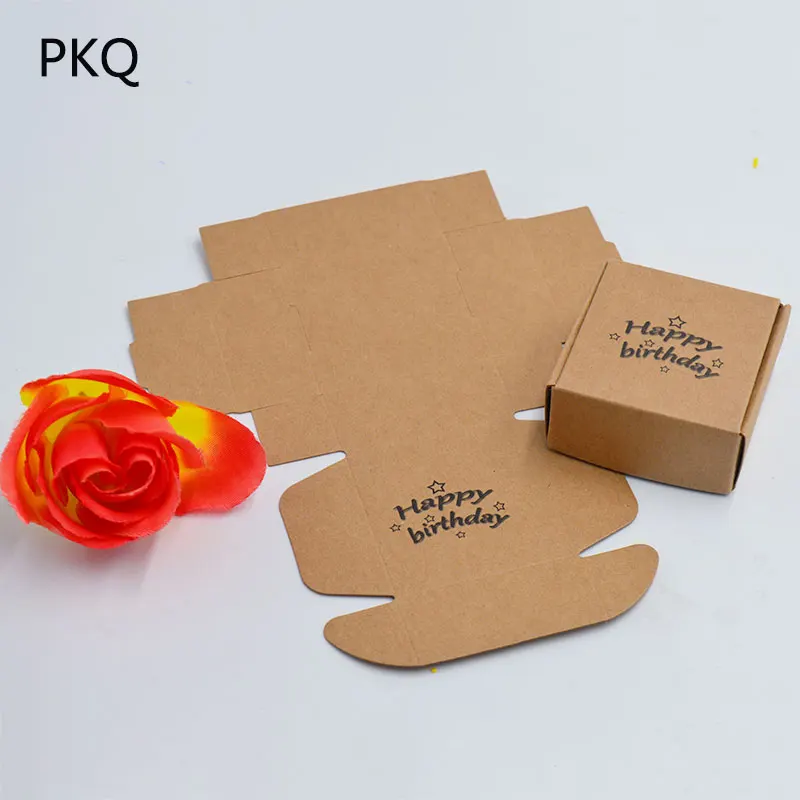 10pcs Small Kraft Paper Box Craft Gift Handmade Soap Packaging Thank you Cardboard Boxes Canton 5.5x5.5x2.5cm | Дом и сад