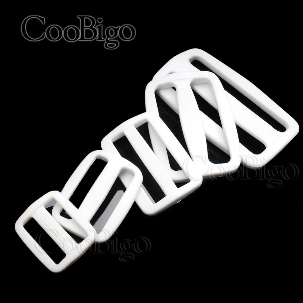 10 шт. пластиковые белые пряжки Tri-Glide 3/" 1" 1-1/" 1-1/2" " веревочные кривые слайдеры Регулировка трёхкольцевых ремней для рюкзака Швейные детали