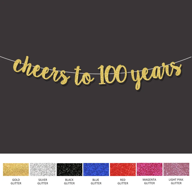 

Баннер для дня рождения, золотистый, 100, для празднования 100 года