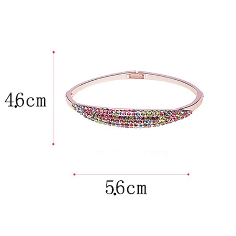 BGG Новый Полный Кристалл для женщин Браслеты розовое золото нержавеющая сталь