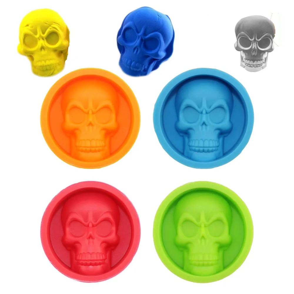 3D череп ледяной куб лоток Силиконовая форма креативный Ледогенератор Пудинг
