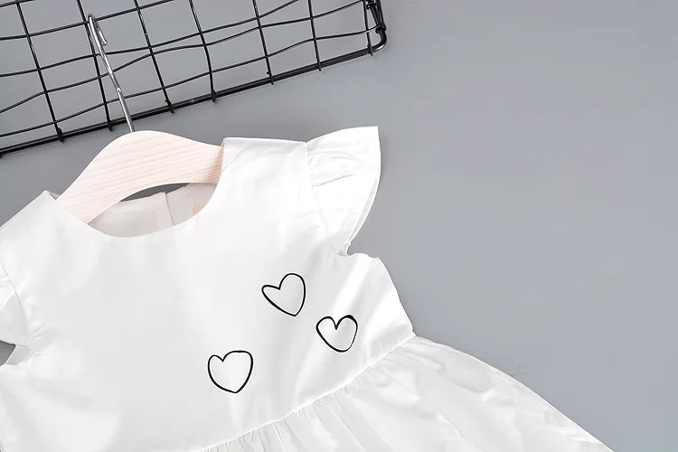 Платье для маленьких девочек летние платья из чистого хлопка с летящими рукавами