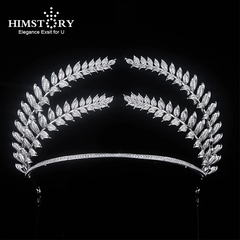 HIMSTORY большая выложенная цирконием Корона Полный кубический цирконий тиара CZ