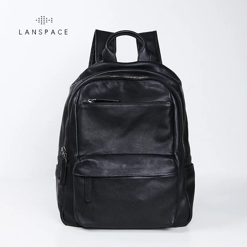 Рюкзак LANSPACE мужской из коровьей кожи модный брендовый функциональный ранец