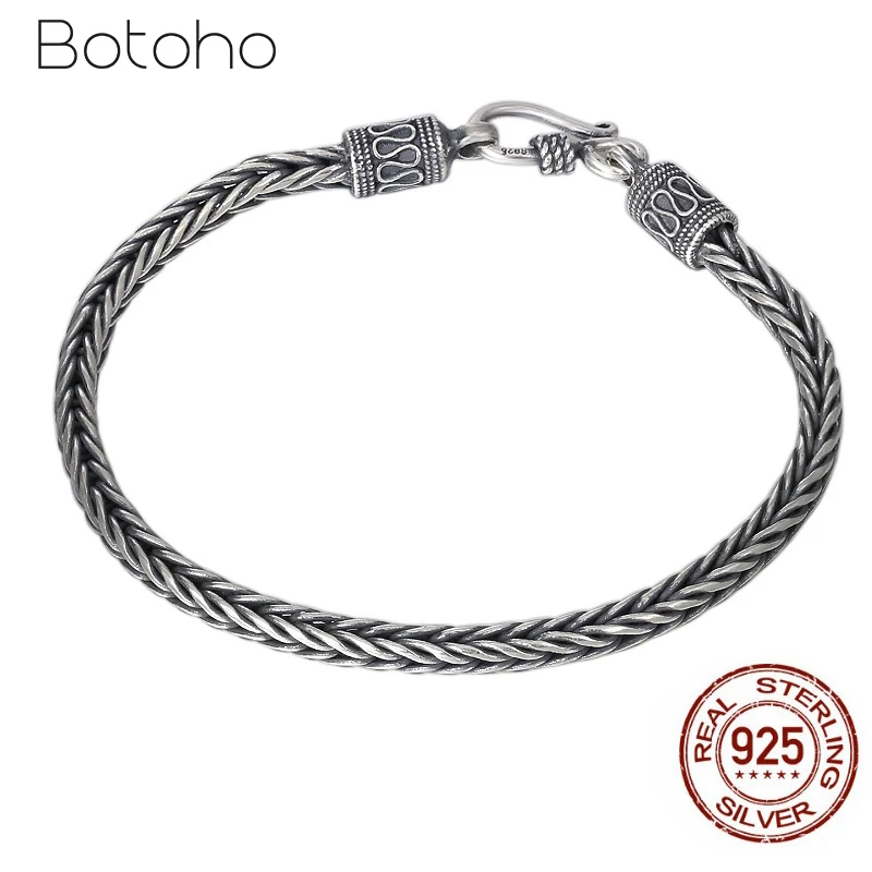 

Real 925 Sterling Silver Bracelets for Women Men Width 4mm Classic Wire-cable Link Chain Thai Silver Bracelets Fine Jewelry Gift
