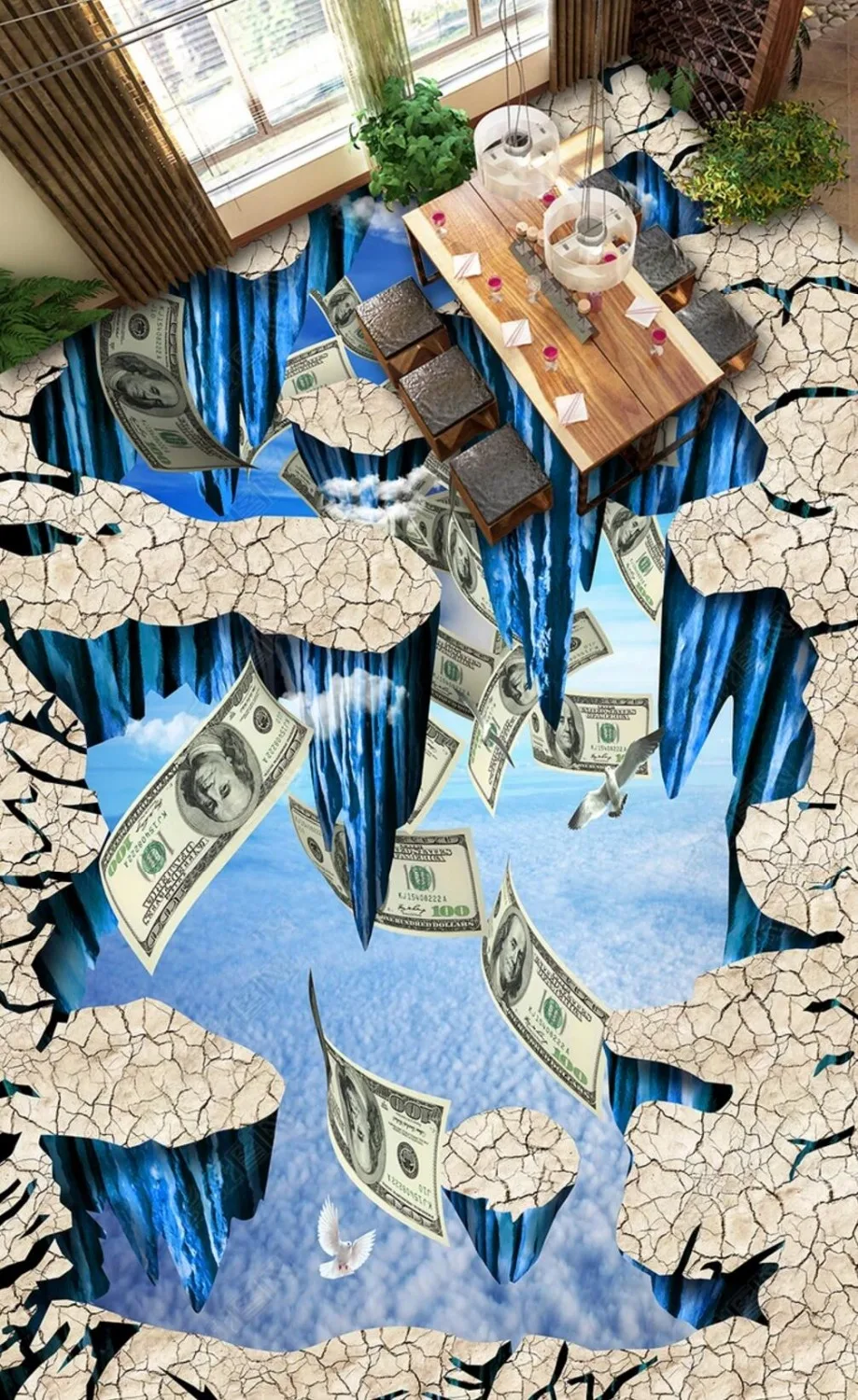 [Самоклеящаяся] 3D креативная Нескользящая Водонепроницаемая фотонаклейка с