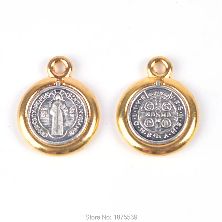 Fashion Small Saint Benedict Pendant Gold Color Outside | Украшения и аксессуары