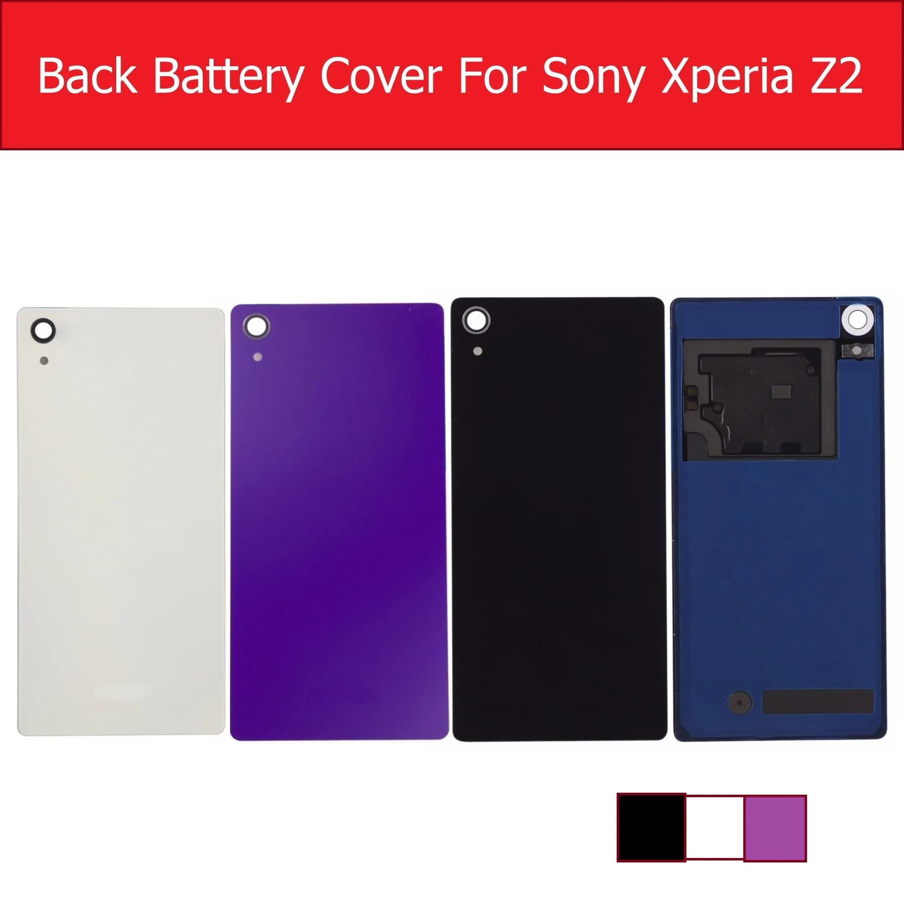 Задняя крышка батарейного отсека для Sony xperia Z2 L50W L50 D6503 D6502 стеклянная чехол +
