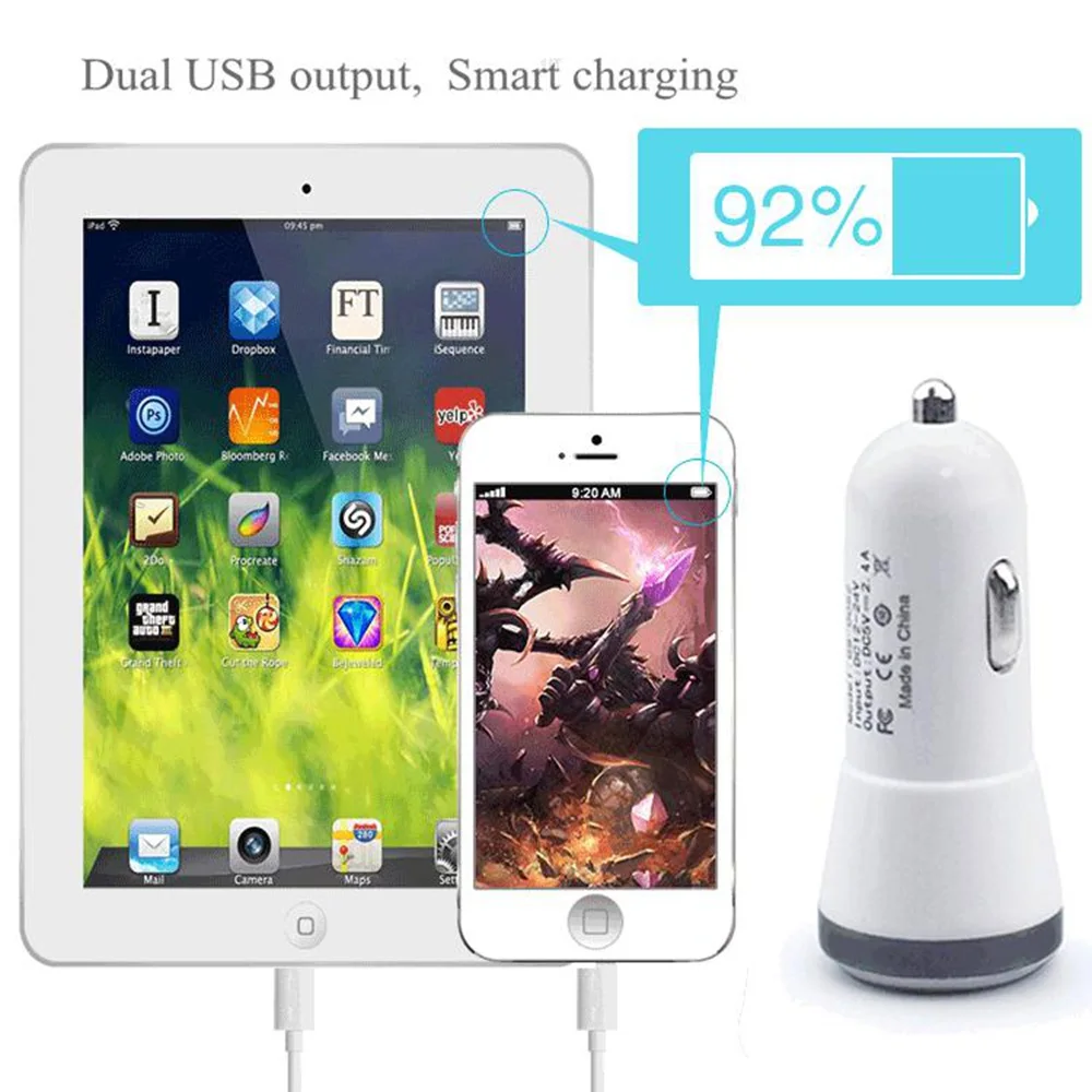 Высококачественное умное автомобильное зарядное устройство Tikono а два USB-порта