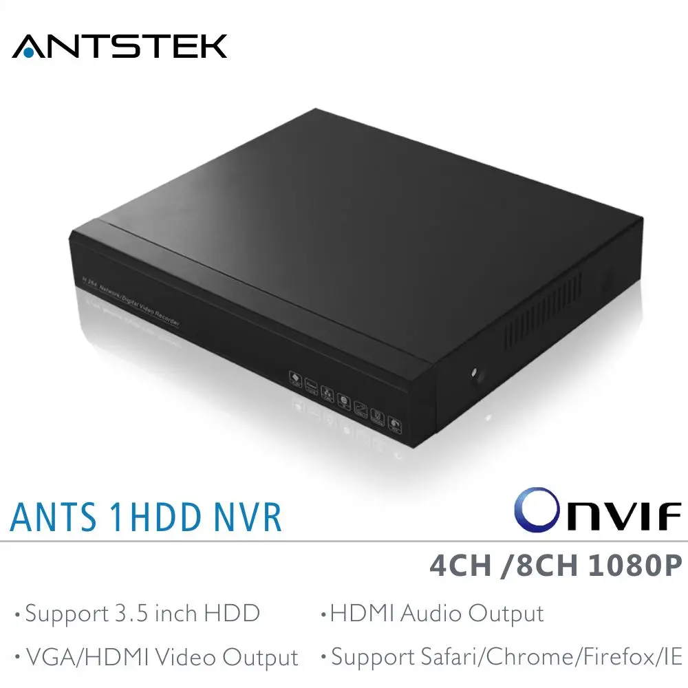 Муравьи 4CH 8CH Desktop NVR Поддержка 4/8 штук Onvif 1080 P IP Камера С AEEYE App live view и
