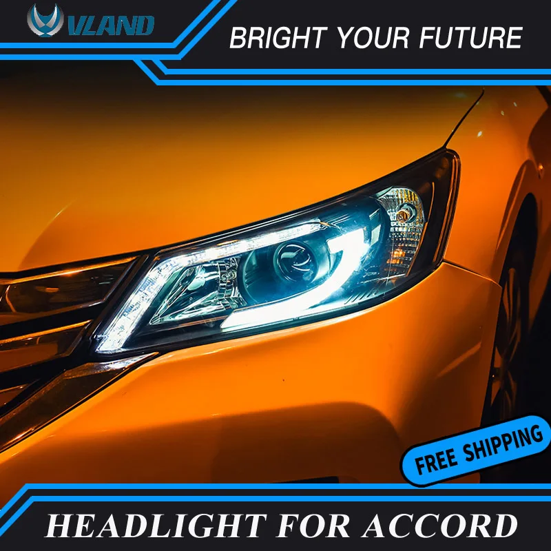 Автомобильный Светодиодные ленты передние фары для Honda Accord фара 2013 2014 2015|Фара
