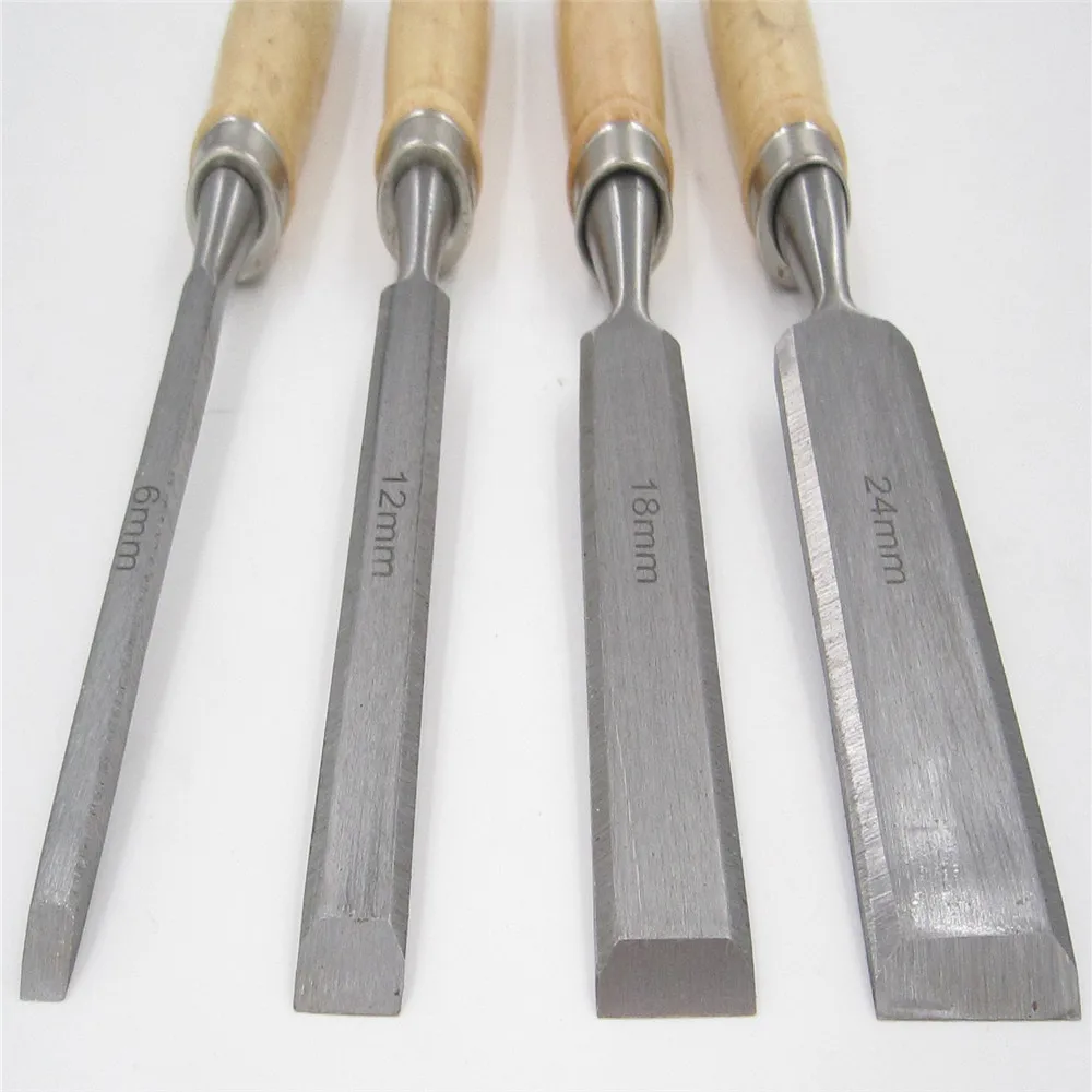 4Pcs Flat 4 шт. Художественная Скульптура, плотник, резьба по дереву, резьба по дереву, скульптура по дереву, стамеска, резной чип, столярная врезная работа - Тип лезвия: 4Pcs Flat