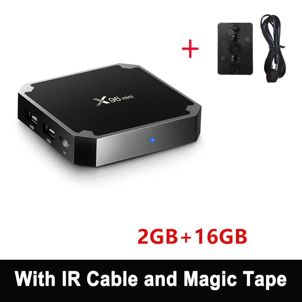 X96 Мини Android 7,1 X96mini Смарт ТВ приставка S905W четырехъядерный Поддержка 2,4G беспроводной wifi медиа приставка телеприставка ИК кабель - Цвет: 2GB 16GB