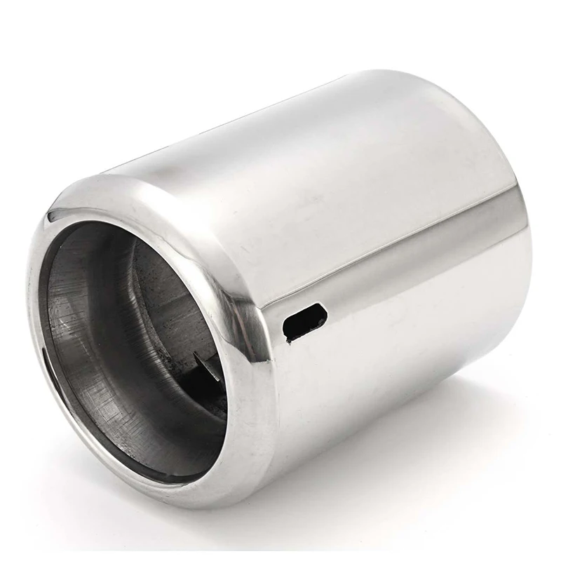 Комплект наконечников выхлопной трубы из нержавеющей стали серебристый 2 шт.
