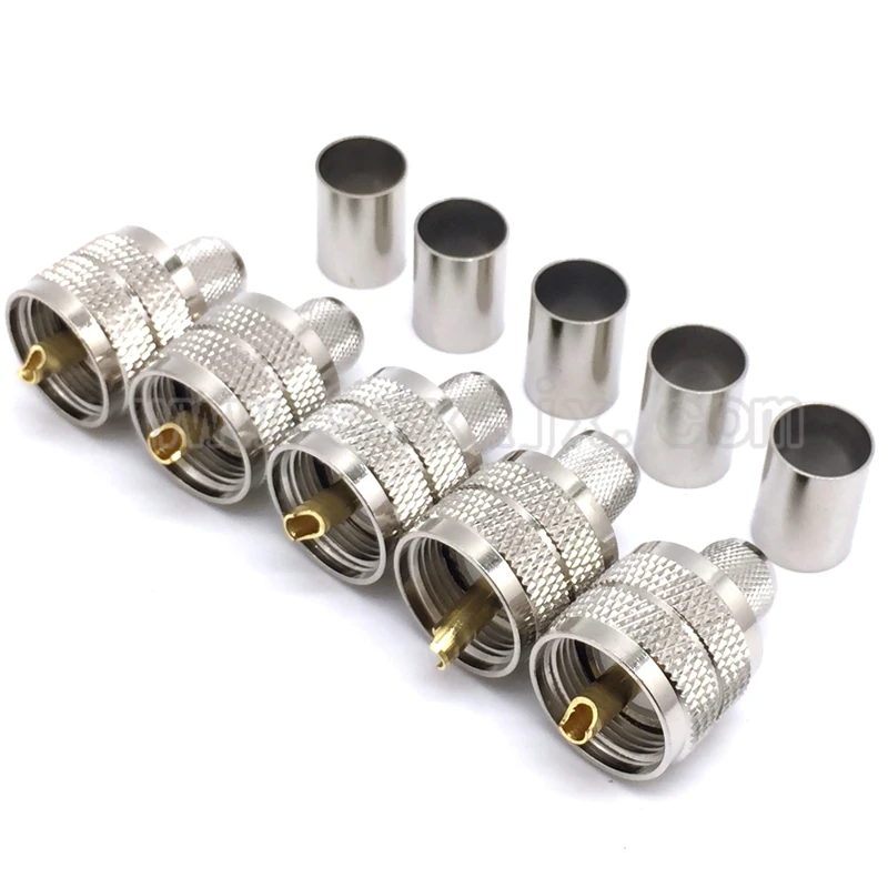 JX connector 10PCS RF Coaxial connector PL259 UHF male Plug crimp for RG8 LMR400 RG213 Pigtail cable free shipping images - 6