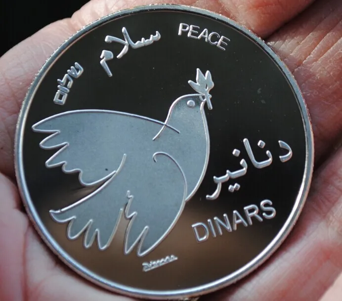 40 миллиметровая Серебряная сувенирная медаль голубь мира Palestine|dove| |
