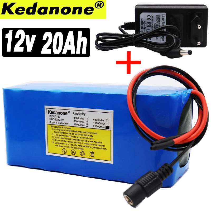 12V 20Ah 18650 Литий Батарея пакет 12 6 v 20000 мА/ч Ёмкость Шахтерская лампа 100w 800 Вт